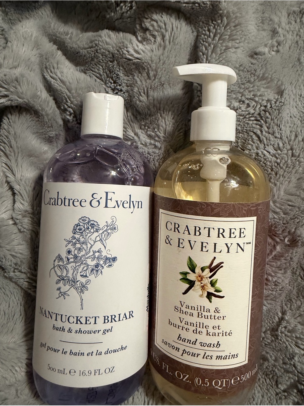 Crabtree & Evelyn bath gel and vanilla hand wash nib